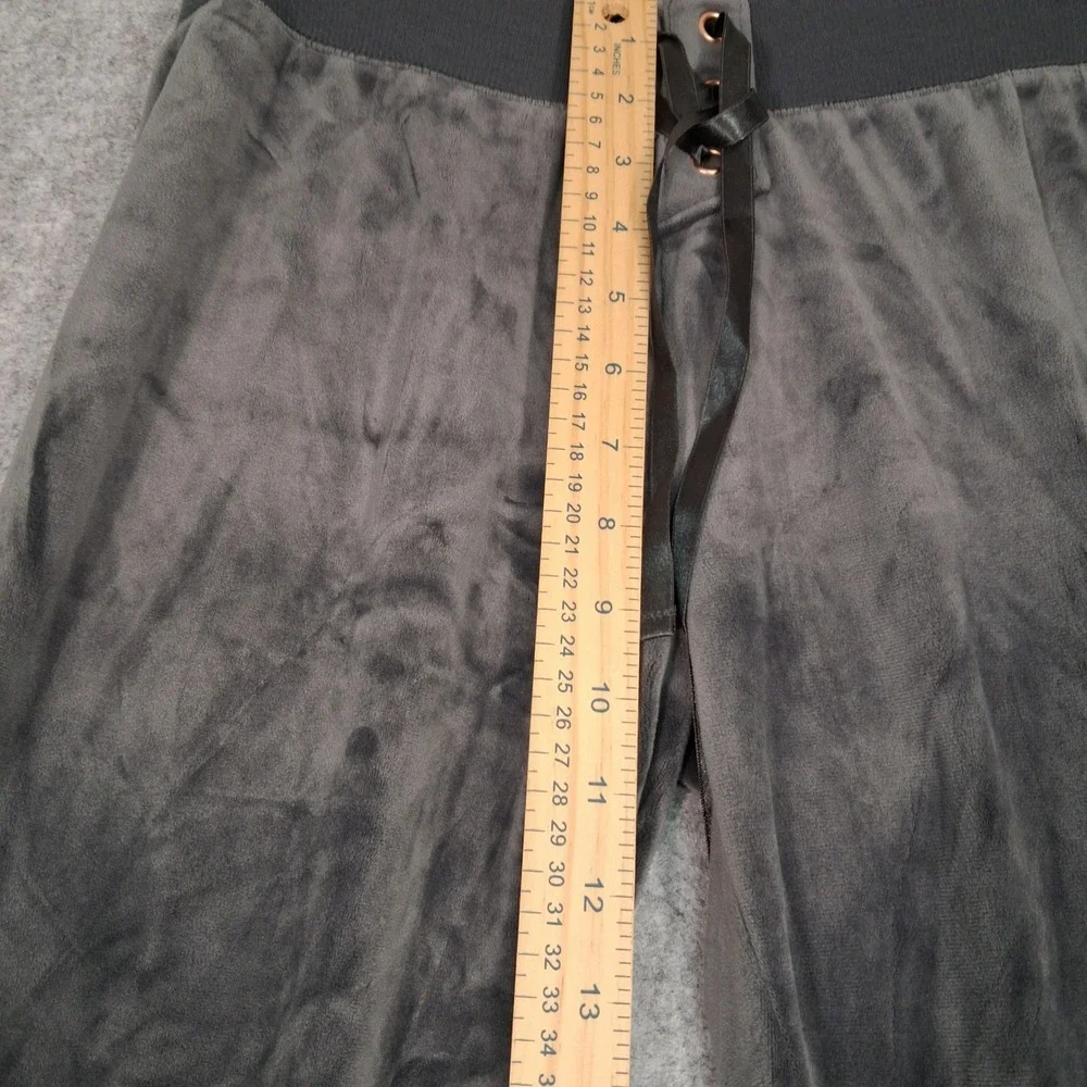 Justice Joggers Girls 14/16 Gray Velour Lace Up Activewear Rose‎ Gold Logo 0455